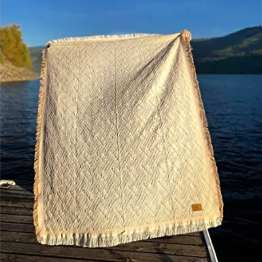 Canoe Collective Beach Blanket with leather carrier new with tags Nomad Blanket - Picture 8 of 13
